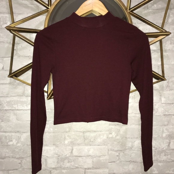 H&M Tops - Maroon Cropped Shirt